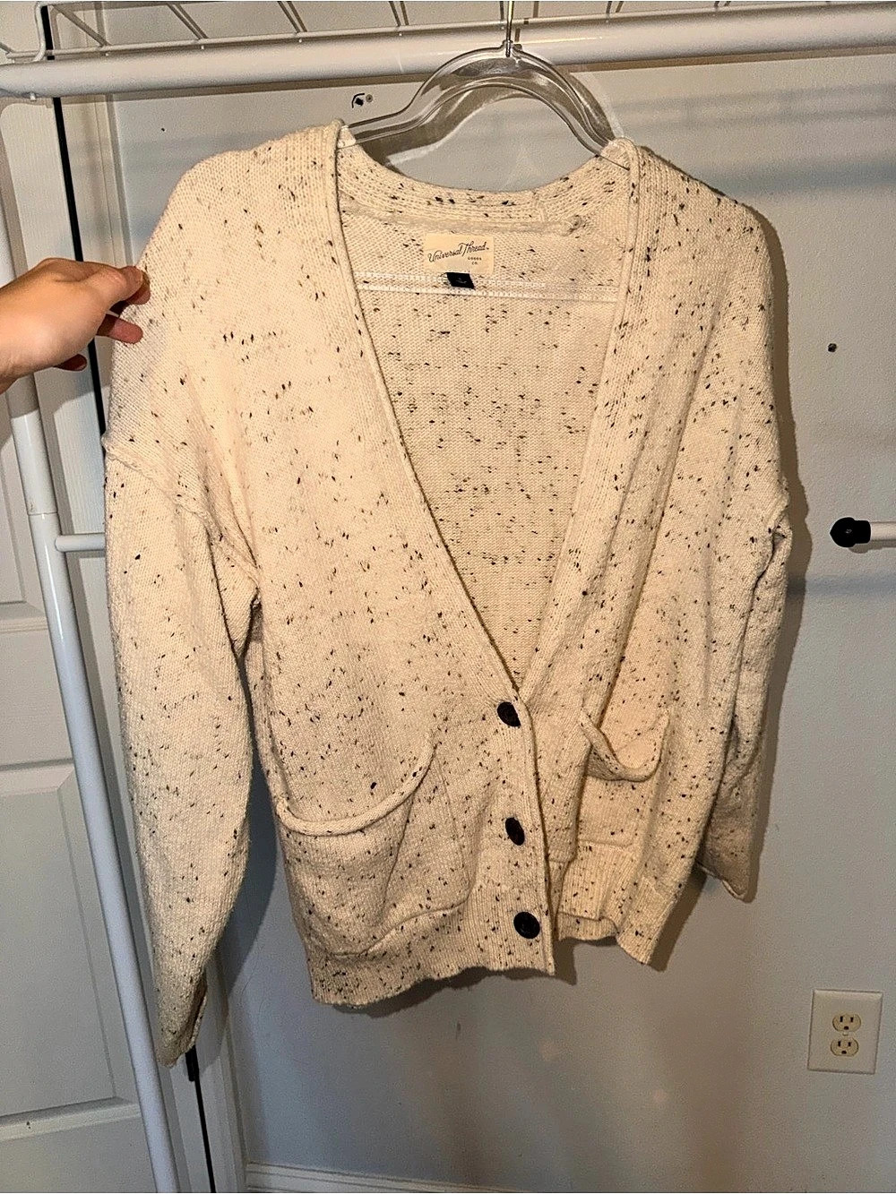 Universal thread Speckled Cardigan in Cream Like New